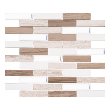 Andova Tiles ANDOVA TILES Mergo 1" x 3" Beveled Marble Brick Joint Mosaic Tile ANDMER483